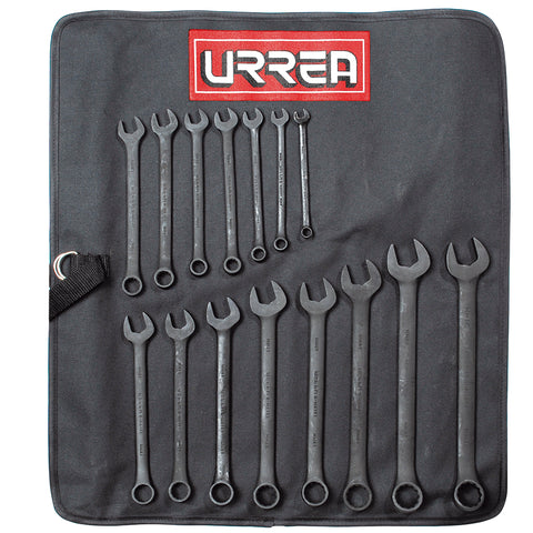 Juego 15 Llave Combinado Black 12 Puntas en Pulgadas Urrea 1200FB