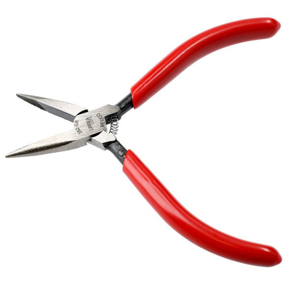 Pinza para Electricista con Mango Rubber Grip de 4-3/4" Punta Larga Sin Corte con Resorte Urrea 282GR - 1