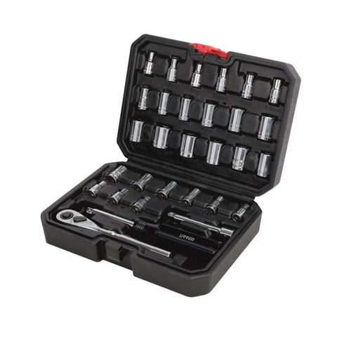 Juego Dados y Accesorios 1/4" 30 Piezas Estuche Plástico Urrea 4700CB