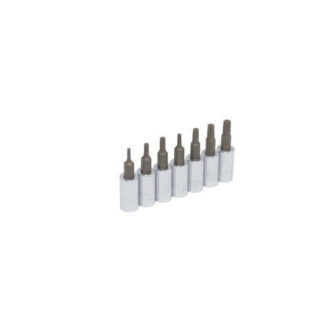 Juego de 7 Dados Punta Torx® 1/4" en Riel Urrea 4739C