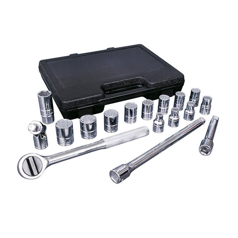 Juego de 17 Dados y Accesorios en Pulgadas 1/2" Urrea 5400P