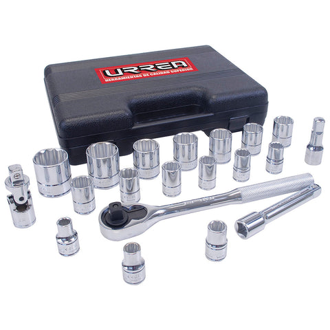 Juego de 20 Dados y Accesorios en Pulgadas 1/2″ Urrea 5400PB