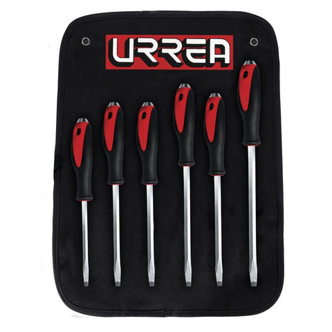Juego de 6 Destornilladores de Golpe Punta Plana Urrea 9100GA