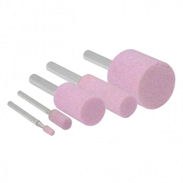 Juego 5 Puntas Montadas Oxido de Aluminio Rosa Tipo W Urrea APM5W - 1