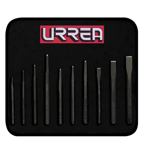 Juego de 10 Punzones y Cinceles Urrea NO.2