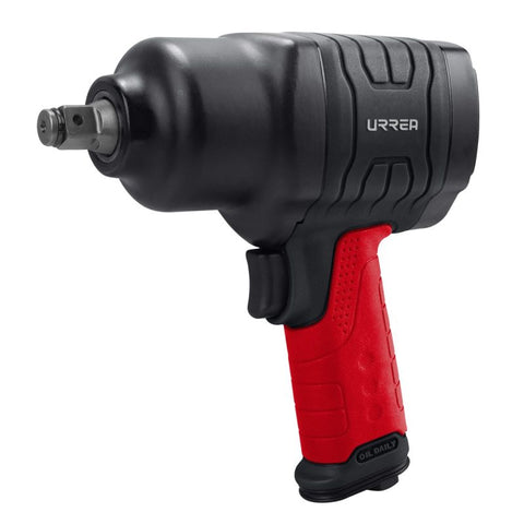Pistola de Impacto Neumática Cuadro de 3/8" 350 ft-lb Composite Sistema Twin Hammer Urrea PC727A