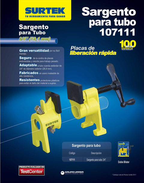 Sargento para Tubo 3/4" Surtek 107111 - 0