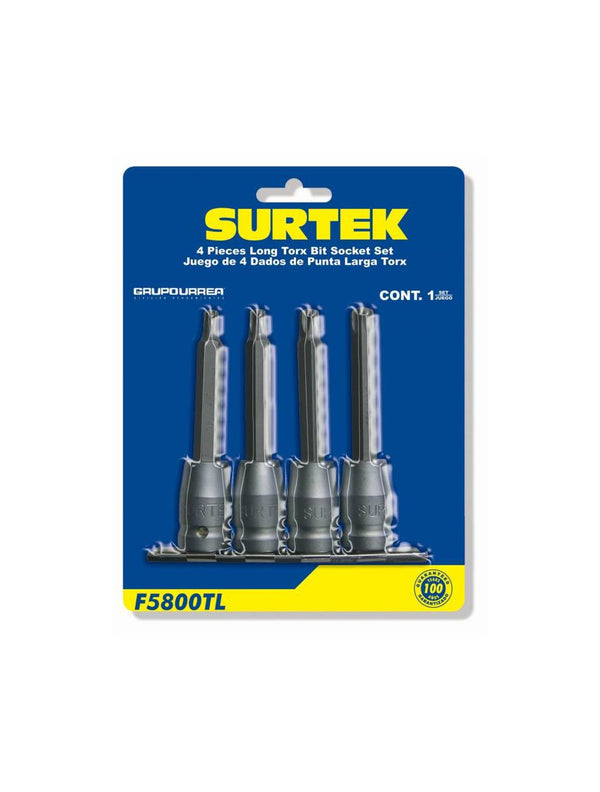 Juego de 4 Dados Punta Larga Torx 1/2″ Surtek F5800TL - 2