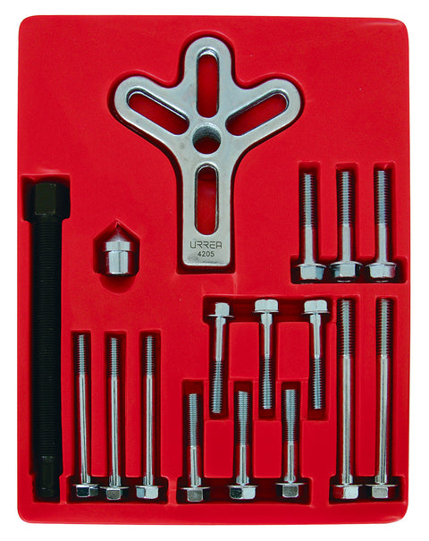 Juego de Extractor Automotriz Tipo "Pata de Gallo" o "de Volante" 17 Piezas Urrea 4205