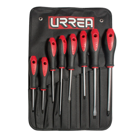 Juego de 8 Destornilladores Bimaterial Combinado Urrea 8600D